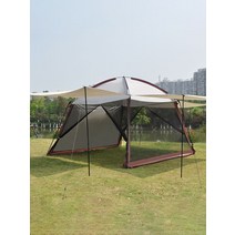 레트로스 허브쉘터 파이어쉘터 돔 터널형 리빙쉘 초대형 장박 6인용 텐트 전실 갬성캠핑 야외 피크닉 모닥베오르크, 베이지 사이드쉘터2(텐트제외)