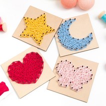만들기자랑모양 스트링아트 나무공예 DIY 만들기재료 우드액자 공예재료 도안액자, 모양스트링아트-별