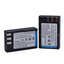 배터리 카메라용 밧데리 EN-EL9 EN EL9 배터리 + 니콘 D40 D60 D3000 디지털 카메라, 2 battery