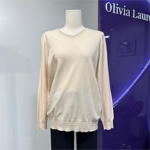 올리비아로렌 SH02 브이넥 배색 풀오버 봄가을 간절기 VOCBLXF8221