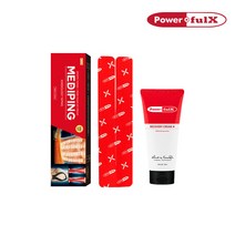 파워풀엑스 메디핑 와이타입와이드형16개입(베이지)+리커버리크림 플러스 60ml / 스포츠테이핑 / 파워풀크림, 와이타입와이드형(레드)+리커버리크림 60ml