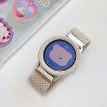 우먼스9999 갤럭시워치4 호환 브레이드 솔로루프 스트랩, 스타라이트 20mm (L)