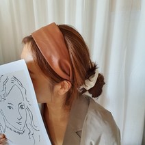 가죽 와이드 헤어밴드 넓은 머리띠