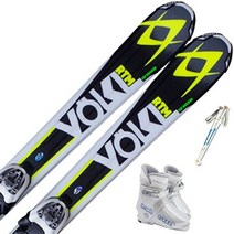 스키 폴클 (VOLKL) 4 점 세트 주니어 스키 RTM-JR 스톡 부츠 포함, 부츠20 + 스키 120cm/스톡 95cm