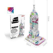 나nanr_엠파이어스테이트빌딩 대형 3D 컬러링 퍼즐(10색펜포함) x2 장식용 입체 인테리어 링퍼즐 공작용 조립 공예용 종이♥sksnfll, ♥sstarting, ♥sstarting