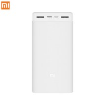 샤오미 모바일 파워3 급속충전 30000mAh 밀리암페어 대용량 USB-C 양방향 아웃도어 보조배터리, 흰색