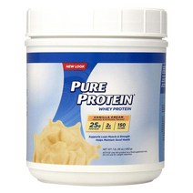 Pure Protein Powder Whey 퓨어 프로틴 고단백 저당분 웨이 파우더 바닐라 크림 453g, 1개