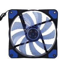 4 color 120mm led 울트라 사일런트 컴퓨터 pc 케이스 팬 15 led 12v cpu 방열판 쿨러 마스터 냉각 팬 dc 12v 4p 3p 커넥터, 푸른