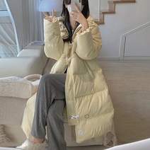 인기폭주 가을 겨울 리얼 오리털 파스텔 떡볶이 여우털 후드 롱패딩 힙한 댄스 패션 의상