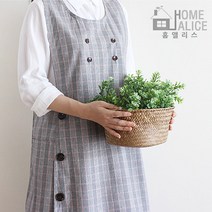 홈앨리스 클래식버튼 앞치마(옆단추), 1개, 레드체크