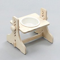 강아지 고양이 높이조절 식기 식탁 1구 도자기 흰색, 없음