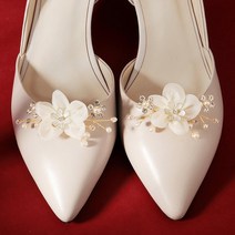 부케 웨딩슈즈 코사지 구두코사지 슈즈 새틴 신발 장