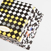 체크 무늬 3D 입체 착시 스티커 노트북 꾸미기 캐릭터스티커 이름표 투명네임스티커 포장스티커 떡메모지