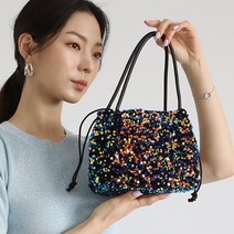컬러풀 스팽글 버켓 토트백 [5color] 카멜브라운
