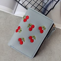 패션 여성 여자 숏 지갑 스몰 가죽 체리 니트 동전지갑 카드 홀더 레이디 소녀 미니 머니 백
