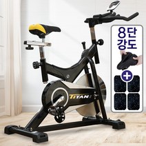 강력한 8단강도 마그네틱 스핀바이크 스피닝자전거 실내자전거, 블랙스핀+최고급쿠션안장, 자가설치