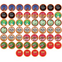 Two Rivers Coffee 가향 커피 포드 샘플러 2.0을 포함한 K 컵 브루어와 호환 1인용 버라이어티 팩 모음 52개, Assorted Flavored Variety, 52 Count (Pack of 1)