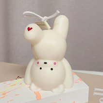 도노벨라 스곰파 비보잉 캔들 / 답례품캔들 곰돌이캔들 여자친구선물 홈인테리어, 화이트, 하트있음, 피코디아말피