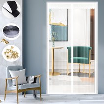 현관 방충망 출입구 자석 방충망 일체형 자석 프리미엄 모기장, 흰색