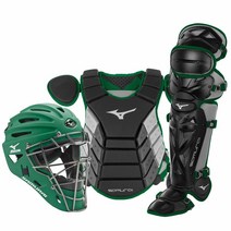 Mizuno 사무라이 청소년 야구 박스 포수 장비 세트 블랙-그레이 356cm(14인치) 남아용, 14 Youth Boys