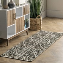 NuLOOM Alden 텍스처 다이아몬드 러너 러그 61.4 x 182.9cm(2피트 x 6피트) 다크 그레이