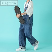 [Kingfishe]남성 데님 멜빵바지 청바지 봄 가을 캐주얼 빅사이즈 점프슈트 TuE630ZZ701BD08