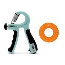 VOLAR 카운터악력기+실리콘타이어악력기, 민트, 오렌지(60LB)