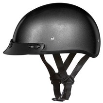 Daytona Helmets 하프 스컬 캡 오토바이 헬멧 DOT 승인 무광택 블랙 M 바이저 포함 USA 미국, Hi-Gloss Black