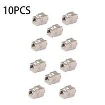 5pcs 네트워크 RJ45 Cat6 Cat7 키스톤 잭 모듈 360 학위 전체 차폐 RJ45 소켓 LSA 공구 무료 종료, 06 10PCS CAT7
