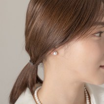 14K Gold 담수 버튼 진주 7.5mm 귀걸이 (14K 골드볼 진주반지 증정) EG4043YPL