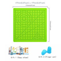 아이 3D 인쇄 펜 실리콘 디자인 패드 2 손가락 캡 장착 기본 템플릿 우수한 DIY 그리기, 05 Green 17.7x17.7CM
