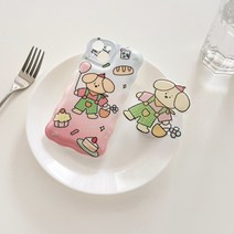 (무료배송) 뚱땅뚱땅 파스텔 강아지의 디저트 케이스 + 그립톡 set