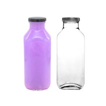 [유리병] 금속캡 사각딸기우유병500 1개 500ml, 은색마개