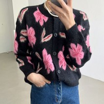소재좋은 일타스캔들 8회 전도연 남행선 옷 가디건 패션 플라워 봄 여름 가을 겨울 프렌치 레트로 라운드 넥 패턴 자카드 디자인 긴팔 니트 카디건 스웨터