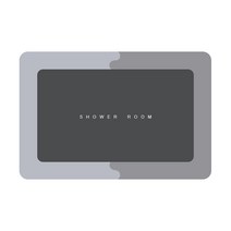우드홈 빨아쓰는 로고 규조토 발매트, 스퀘어-그레이(60x40cm)