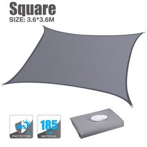 옥상 타프 사각 차단막 캠핑 루프탑 카페 그늘망 마당 쉘터 천막, Grey 3.6x3.6M
