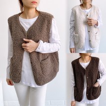 와이제이 국내 당일 발송 뽀글이 양털 무스탕안감 3컬러 뽀글뽀글 후리스 조끼 베스트조끼 YJK205