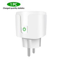 스마트플러그 누전차단 소켓 AUBESS 10PCS 20A EU 플러그 Tuya WIFI 무선 스마트 전원 원격 제어 타이머 콘센트 Alexa Google 홈으로 작동, [01] No Power monitor, [01] 1PCS