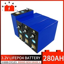 인산철배터리 충전식 3.2v lifepo4 태양 전지 충전식 280ah 리튬 철 인산염 전지 12v 24v 48v 보트 골프 카트 rv ev 보트, 1-4개 r280
