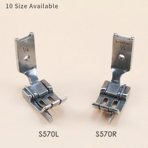 홈트레킹 런닝머신 JUKI 515 Brother 842 트윈 바늘 재봉틀 액세서리 부품 브래지어 용 S570 오른쪽 및 왼, 04 S570L 1-4_02 0.2cm