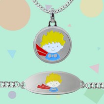 실버 무광 어린왕자 미아방지 목걸이 팔찌 (컬러에폭), 2. 목걸이