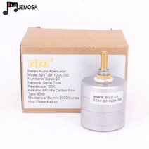 하이 엔드 EIZZ 스테레오 전위차계 스위치 1 개 10K 25K 50K 100K 250K 고정밀 24 단계 Hifi 오디오 앰프 DIY, [04] 100K