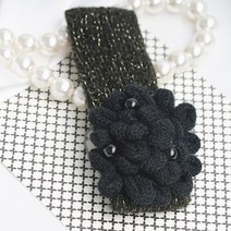 이쁨달다 햅번 플라워 니트 핸드메이드 고급 프랑스핀 자동핀 반머리핀 포인트핀 가을겨울 헤어핀