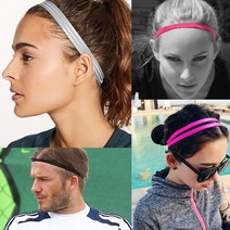 헤어 밴드 모음 스포츠 운동 머리 끈 밴드 이마 땀흡수 여자 축구 패션 머리 띠, 그레이