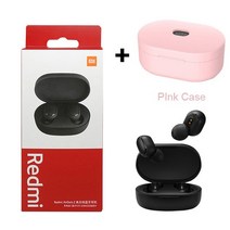 무선 헤드폰 헤드셋 블루투스 Xiaomi-오리지널 Redmi Airdots 2 Fone 블루투스 이어폰 무선 헤드셋 (마이크, 05 with Pink Case, 05 with Pink Case