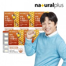내츄럴플러스 면역&항균 그린 프로폴리스 아연 츄어블 60정 5박스(10개월분) 플라보노이드 레몬맛, 단품, 단품