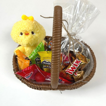 발렌타인데이 초콜릿꽃다발세트 초콜릿만들기 인형바구니 남자친구 선물세트 비누꽃 사탕 화이트데이선물, 귀염뽀짝 병아리 인형 바구니