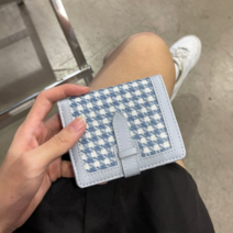 여성용 슬림반지갑 대용량 카드지갑 체크무늬 3컬러