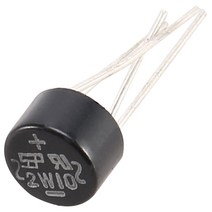 10 PC 2W10M 1000V 2A 반파 단상 실리콘 브리지 정류기, 9 x 8mm., 블랙, 실버 톤