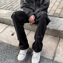 남자크림진 화이트진 청바지 데님 포인트 워싱 백바지 크림진코디 밴딩 셀비지데님 청바지브랜드 부츠컷 찢청 통청바지 무파진 테이퍼드 세